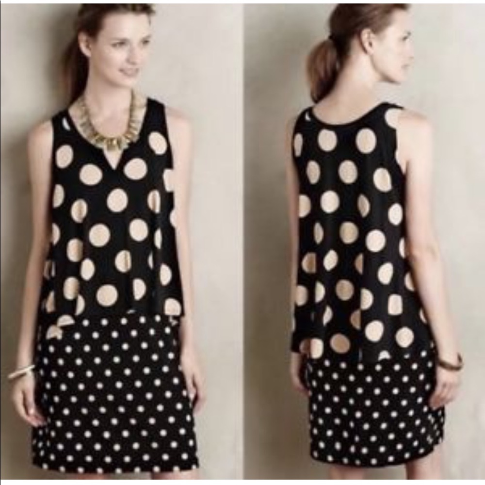 Anthropologie Maeve Polka Dot DAVINA Dress Large L